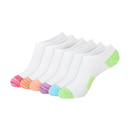 Hanes Femme, Chaussettes Légères Respirantes, Super Invisibles, Lot de 6 Décontractées, Blanc Assorti, 7-11 UK (Lot de 6)