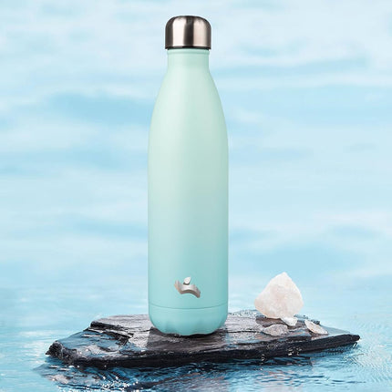 Konokyo Insulated Water Bottles,25oz Double Wall Stainless Steel Vacumm Metal Flask for Sports Travel,Mint