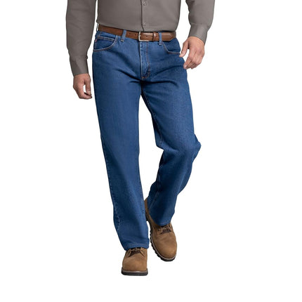 Red Kap Men's Relaxed Fit Jean, Stonewash, 48x34