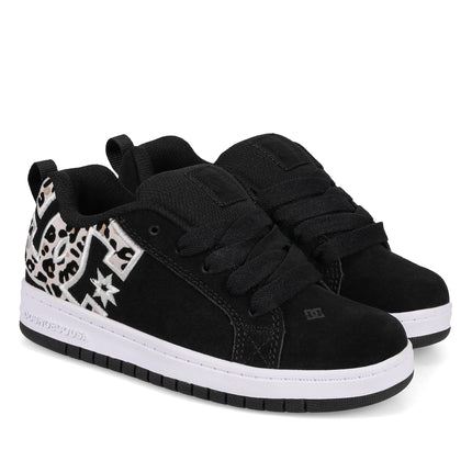 DC Girls Court Graffik Skate Shoe Black/Leopard, B