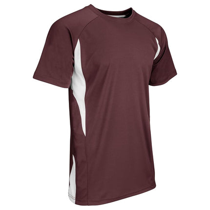 CHAMPRO Boys' Top Spin Lightweight Youth Baseball Jersey Maroon,White