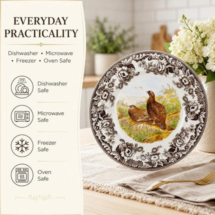 Spode Woodland Red Grouse Dinner Plate