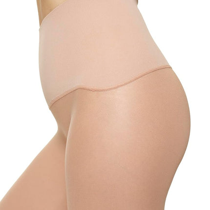 HUE Women's Tights with Yoga Waistband, Natural, 2
