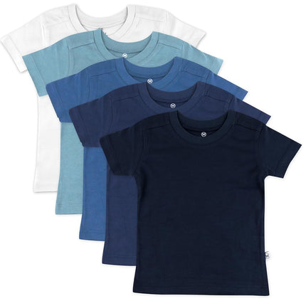 HonestBaby Multipack Short Sleeve T-Shirt Tee 100% Organic Cotton Infant Baby, Toddler, Little Kids Boys, Girls, Unisex, Sea Ombre, Newborn