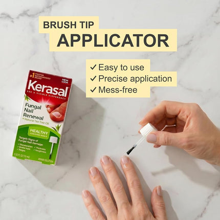 Kerasal Renewal Nail Repair Solution with Tea Tree Oil for Discolored and Damaged Nails, 0.33 Oz