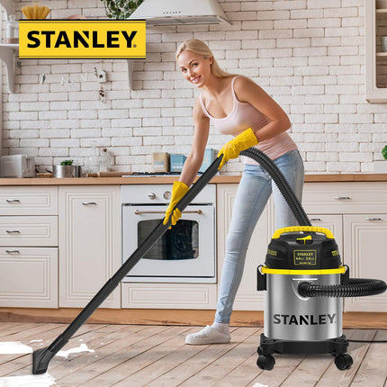 STANLEY Aspiradora húmeda/seca de 3 galones, potente motor de 4 HP de pico, aspiradora industrial multifuncional 3 en 1 portátil de acero inoxidable con soplador, Modelo: SL18136