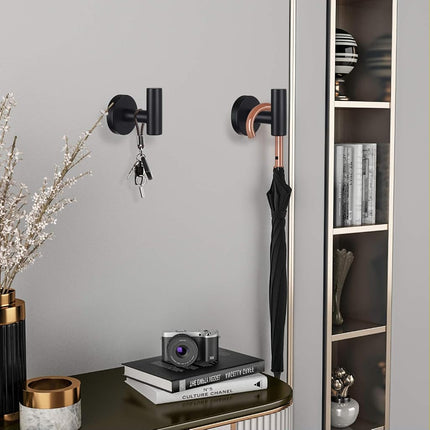 Robe Towel Hooks Coat Hook Bathroom Matte Black Wall Hook Stainless Steel Heavy Duty Door Hanger Towel Robe Clothes Cabinet Closet Sponges Hook for Bathroom Bedroom Kitchen Hotel Pool 8 Packs
