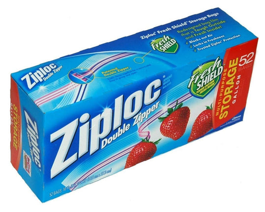 Ziploc Double Zipper Gallon Storage Bags - 52 coun