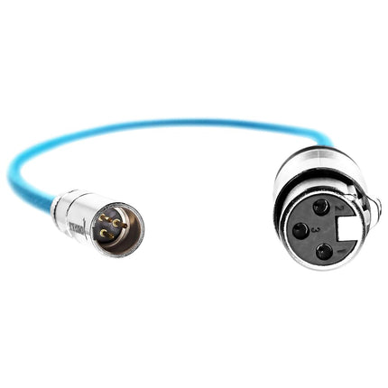 KONDOR BLUE | 16" Mini XLR to XLR Cable for BMPCC 6K Pro/C70 Camera | Nylon Braided, & Ultra-Durable with Reinforced Connectors | Blue