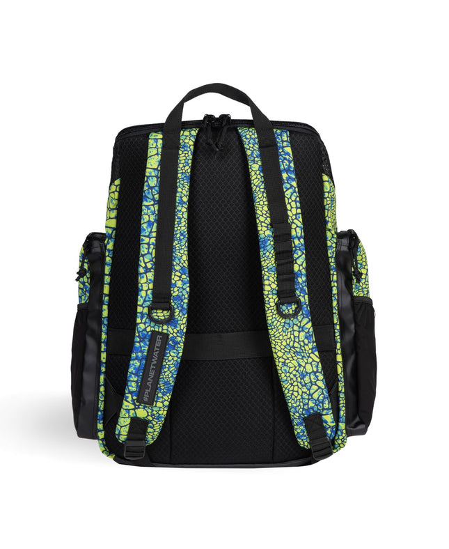 Arena One Go Backpack Swimmers Athletes Sports Gym Rucksack Multisport Daypack Large Size Training Gear Equipment Swim Bag for Men and Women, 45 Liters, Snakeskin Print Green