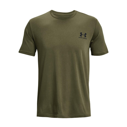 Under Armour Mens Left Chest Logo T-Shirt - Green/