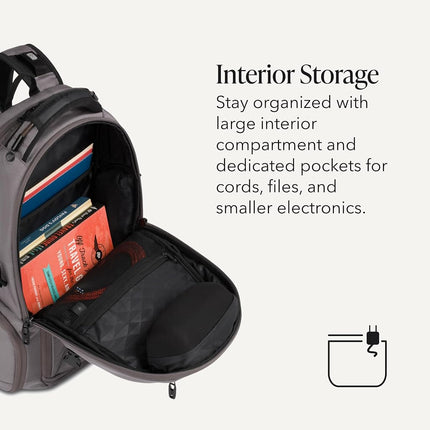 SWISSGEAR Travel Tech Elite USB ScanSmart Laptop Backpack Fits up to 16-Inch Laptop with TSA Lay-Flat for School & Trips, Grey Ballistic, 18-Inch