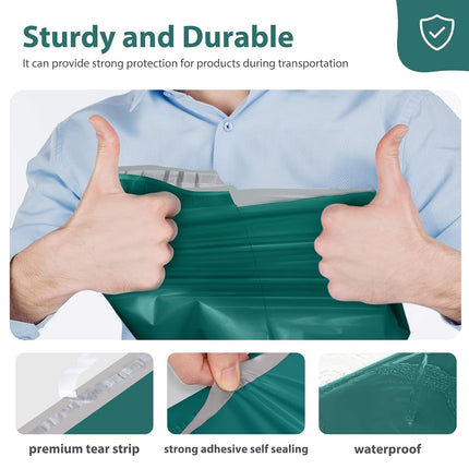 Fuxury Poly Mailers 14.5x19 50 Pcs, Waterproof Shipping Bags for Clothing