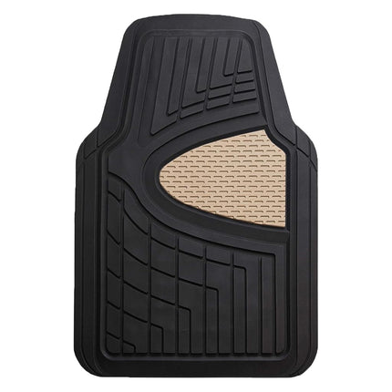 FH GROUP Beige F11511BEIGE Heavy Duty Tall Channel Floor Mats All-Weather Accessories for Trucks, Cars, and Automotive Purposes Trim-to-Fit