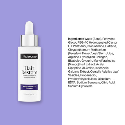 Neutrogena Hair Restore Hair and Scalp Serum Fragrance-Free, 1.7 fl oz