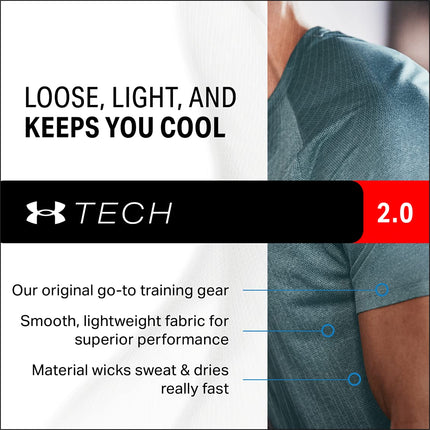 Camiseta de manga larga con cremallera Tech 2.0 1/2 para hombre de Under Armour, rojo (602)/negro, 4XL alto