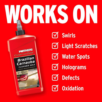 Mothers California Brazilian Carnauba Cleaner Liquid Wax, Gold, 473 Millilitre