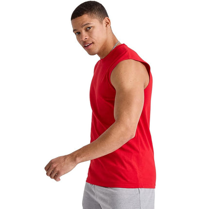 Hanes Men's Essentials Midweight T Pack, Cotton Muscle Tank Shirts, 3-Pack, Champion Scarlet, S