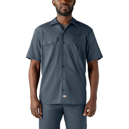 Dickies Men's Short Sleeve Work Shirt, Airforce Blue, 3X-Large Big Tall