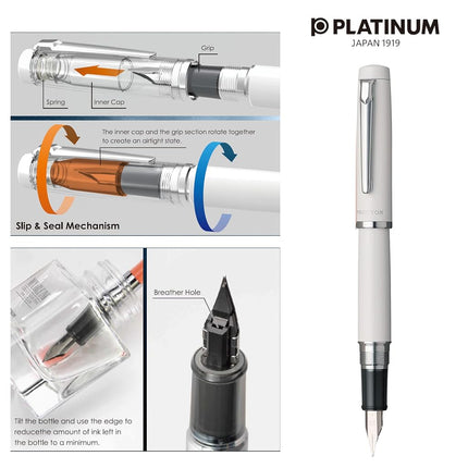 Procyon Fountain Pen - Porcelain White #3 M - Medium Stainless Steel Nib