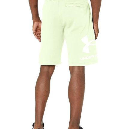 Under Armour Men's Rival Fleece Big Logo Shorts, (369) Phosphor Green / / Onyx White, Small