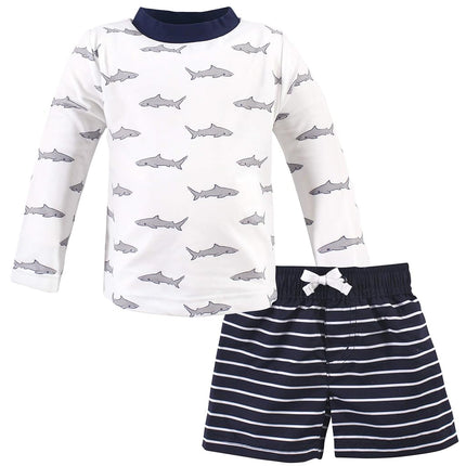 Ensemble de bain anti-UV pour bébé fille Hudson Baby, motif requin gris, taille 5T
