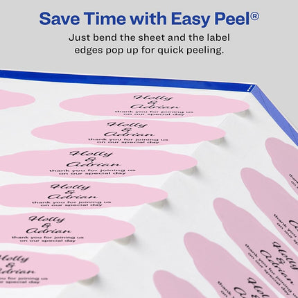 Avery Matte White Oval Scalloped Labels with Sure Feed, 1-1/8" x 2-1/4", 2,100 Matte White Printable Labels
