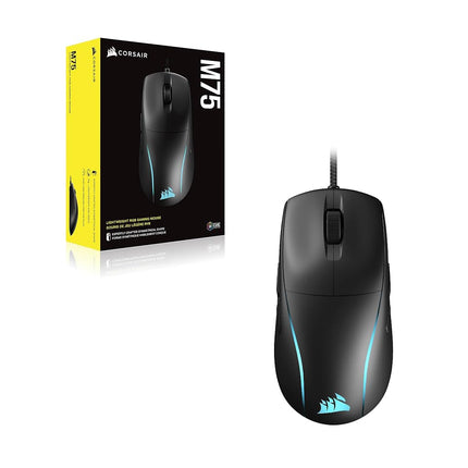 Corsair M75 Wired RGB Lightweight FPS Gaming Mouse � 26,000 DPI � Swappable Side Buttons � PC � Black