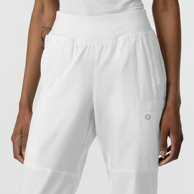 WonderWink Women's Comfort Waist Cargo Jogger Pant, White, X-Small