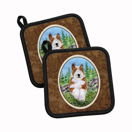 Caroline's Treasures Bearded Collie, par de agarraderas SS8320PTHD, tela, multicolor