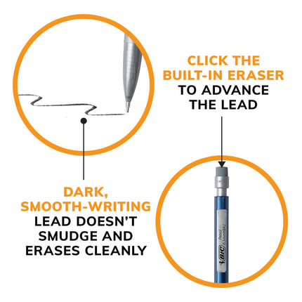 BIC Xtra-Precision Mechanical Pencil, Metallic Barrel, Fine Point (0.5mm), 24-Count, Doesn't Smudge and Erases Cleanly