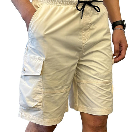 Southpole Men's Tech Woven Cargo Shorts, Cream, M