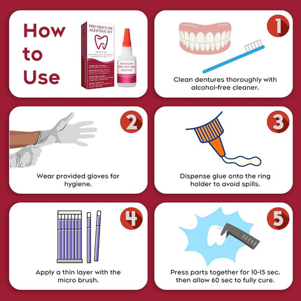 Dental Lab Instant Bonding Dental Glue for Dentures & Lab Tools - Fast-Setting in 15-60 Sec | Crack Repair & Gap Filling | Long-Lasting Hold (Days to Weeks) – 1oz