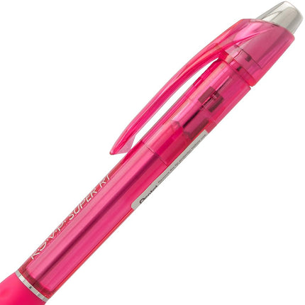 Pentel RSVP Super RT Ballpoint Pen, (0.7mm) Fine Line, Pink Ink - BX477-P(Pack of 12)