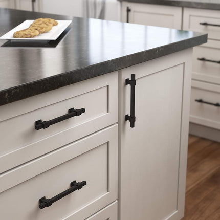Franklin Brass P44368-FB-B Square Bar Adjusta Cabinet Pull, Matte Black, 1-3/8"-6-5/16" (35mm/160mm) CTC
