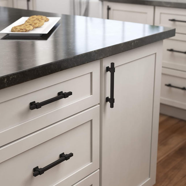 Franklin Brass P44368-FB-B Square Bar Adjusta Cabinet Pull, Matte Black, 1-3/8"-6-5/16" (35mm/160mm) CTC