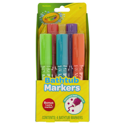 Crayola Bathtub Markers With Mystery Color, 4 fun bright colors!