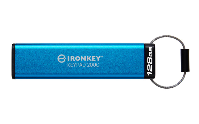 Kingston IronKey Keypad 200C Type-C hardware-encrypted USB Flash Drive FIPS 140-3 Level 3 (Pending) with XTS-AES 256-bit Hardware Encryption -IKKP200C/128GB