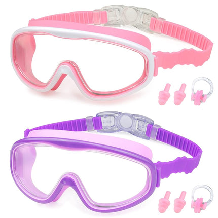 KAILIMENG 2 Pack Kids Swim Goggles, Clear Wide Vie