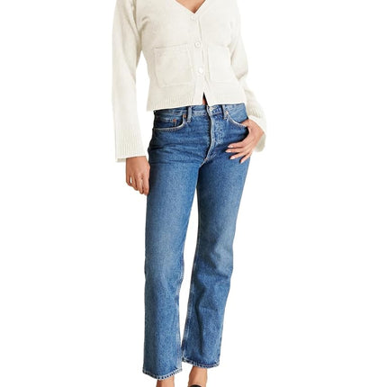 Steve Madden Women's Apparel Odelia Cardigan Sweater, Ivory, M
