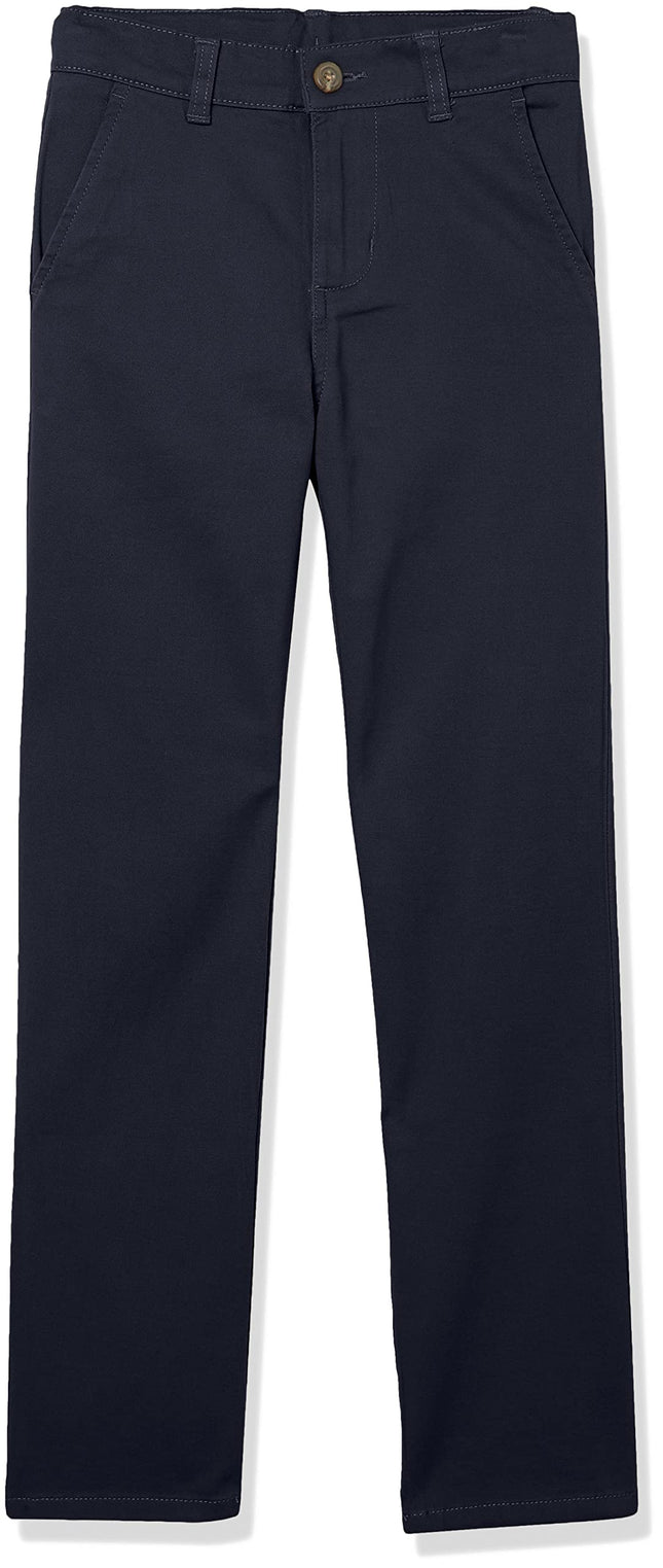 IZOD Boys' School Uniform Flat Front Twill Pants, 