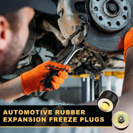 Siptenk 14pcs Freeze Expansion Plugs 3/4" 7/8" 1" 1-1/8" 1-1/4" 1-3/8" 1-1/2", 7 Sizes Automotive Rubber Freeze Frost Plug Fit Hole Size: 3/4" to 1-1/2" (19mm-38mm)