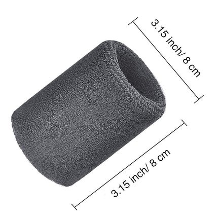6 Pulseras Deportivas, Muñequeras de Tenis, Bandas Absorbentes para Fútbol, Baloncesto, Correr, Deportes Atléticos y Entrenamiento (Negro, Blanco, Gris)