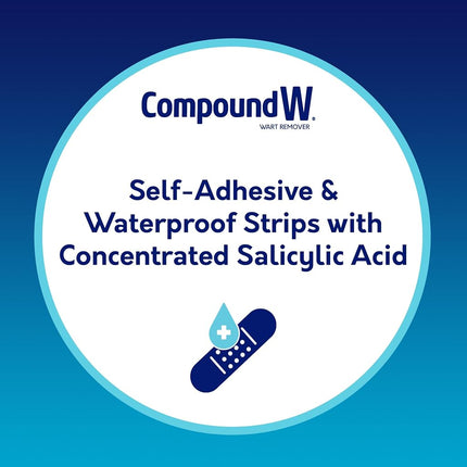 Compound W Wart Remover One Step Pads - Maximum Strength - Waterproof, Medicated, Self-Adhesive Pads Conceal and Protect Common and Plantar Warts While Treating them with Salicylic Acid - 14 Count