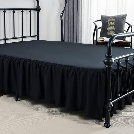 xuan dian Bed Skirt Queen Size Ruffled Bed Skirt with Split Corners