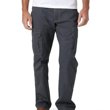 Wrangler Authentics Men's Relaxed Fit Stretch Cargo Pant Casual, Anthracite Twill, 44W x 32L