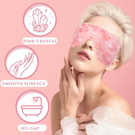 2 Pcs Jade Eye Mask Rose Quartz Crystal Sleep Masks Cooling Eye Mask for Puffiness Light Green Jade Stone Eye Mask for Alleviate Puffiness Massage Relax Wrinkles Relieve Migraine Meditation Beauty