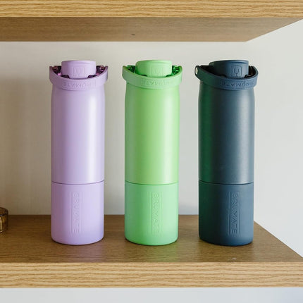 BrüMate Rise Water Bottle with 100% Leakproof Silicone Straw, Insulated Stainless Steel Water Bottle, Cup Holder Friendly, Fast Flow, Soft Silicone Drinking Spout, BPA Free