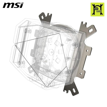 MSI MAG CORELIQUID I240 AIO CPU Liquid Cooler - Enlarged Copper Cold Plate, ARGB Blockhead & LDB Fans, Dual-Chamber Water Block, Split-Flow Radiator, Mystic Light Supported - Intel & AMD Compatible