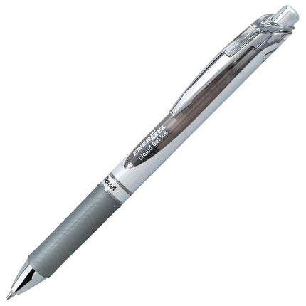 Pentel BL77-NX EnerGel Retractable Gel Rollerball Pen, Refillable, 0.7mm Tip, Grey ink (Pack of 12)